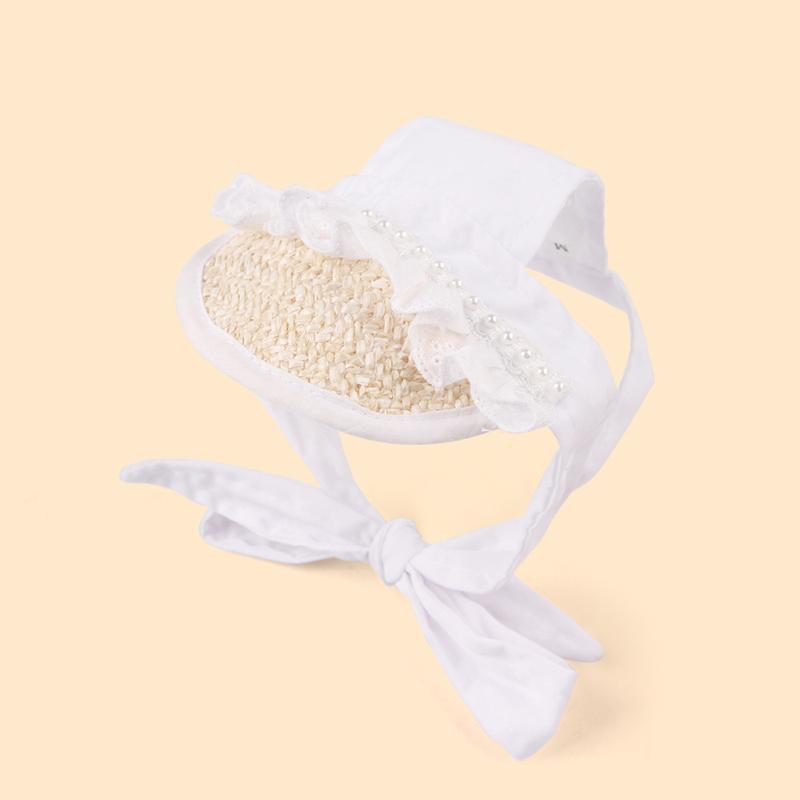 Lace Bow Pet Hat With Ear Holes Summer Outdoor Cute Dog Cat Hat Adjustable Baseball Cap for Small Medium Dogs Cats Pet Supplies