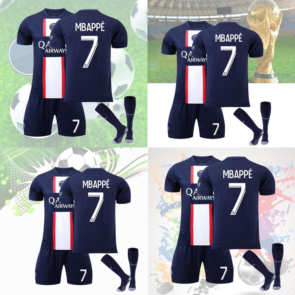 Stylish 22-23 Paris Saint-germain Soccer Uniform For Children Messi Mbappe Neymar