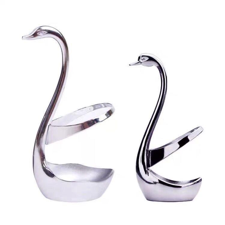 Set de 6 bucăți cu furculiță în formă de lebădă și set de borcane de depozitare Set de furculițe pentru fructe Furculiță pentru desert Veselă Ustensile practice de bucătărie