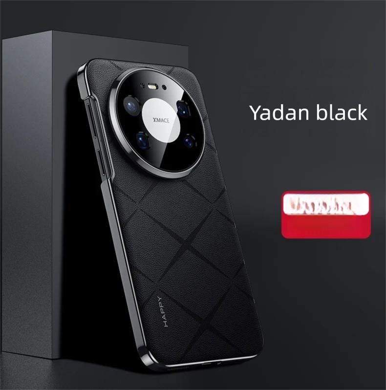 

Оригинальный однотонный чехол из веганской кожи для Huawei Mate 60 RS 70 Pro+ Plus 80 Pro Max, керамическое покрытие рамки с защитой объектива камеры Huawei Mate 60 Pro чёрный