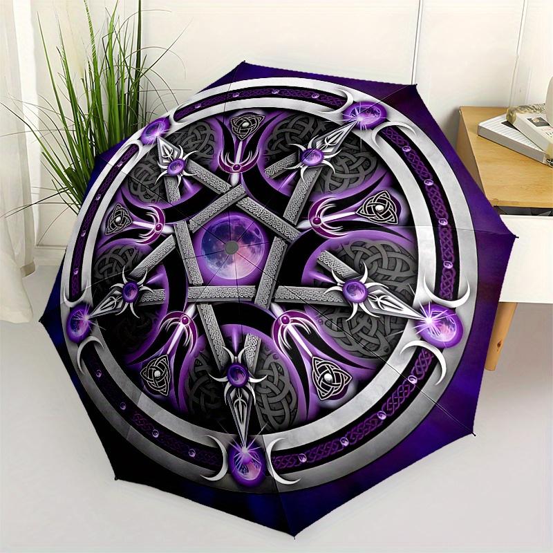 

Celtic Mandala themed, Eight ribbed, Self folding Umbrella Is Suitable for Everyday Outdoor Use and Is An Ideal Gift for Friends and Family,