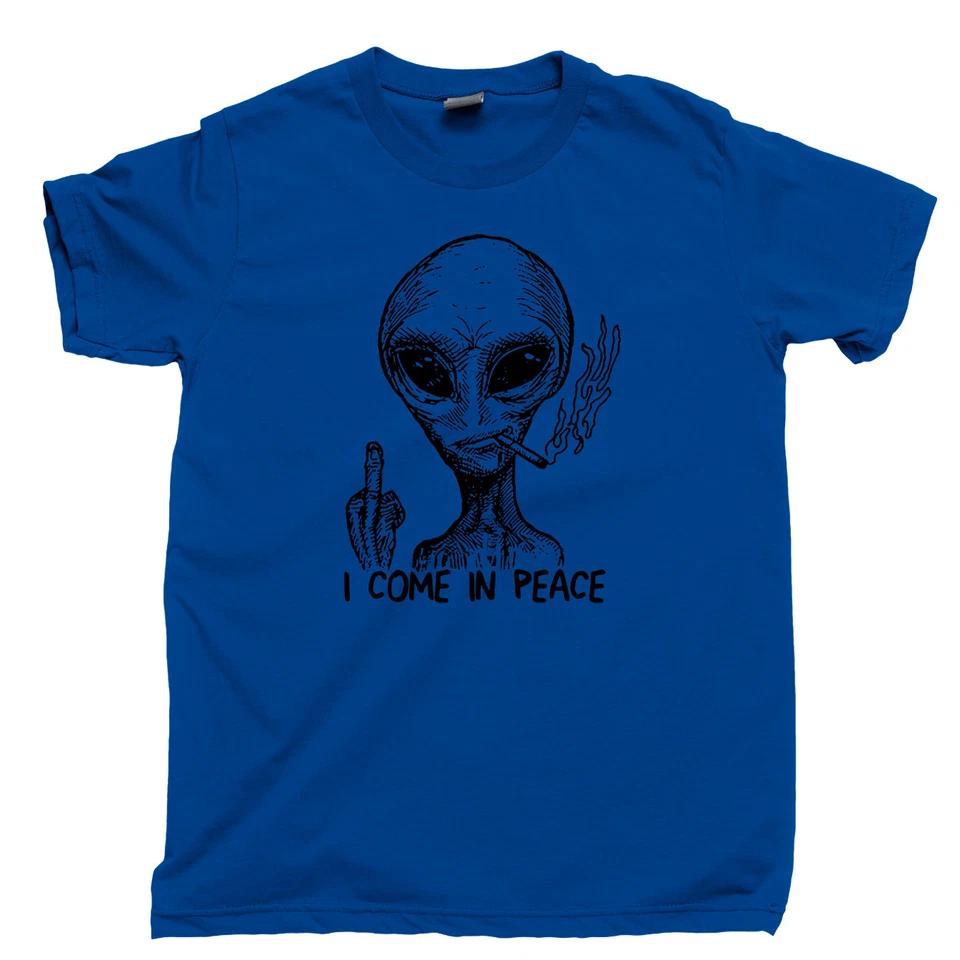 Unisexs Because Aliens I Come In Peace Graphic T Shirt Tee Cotton Unisex Summer Streetwear Casual Trendy Oversize Loose Top Vintage