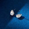 Bridal Jewelry European and American Fashion Wedding Water Drop Zircon Steel Needle Stud Earrings Women's Elegance Earrings Temperament Earrings Hot