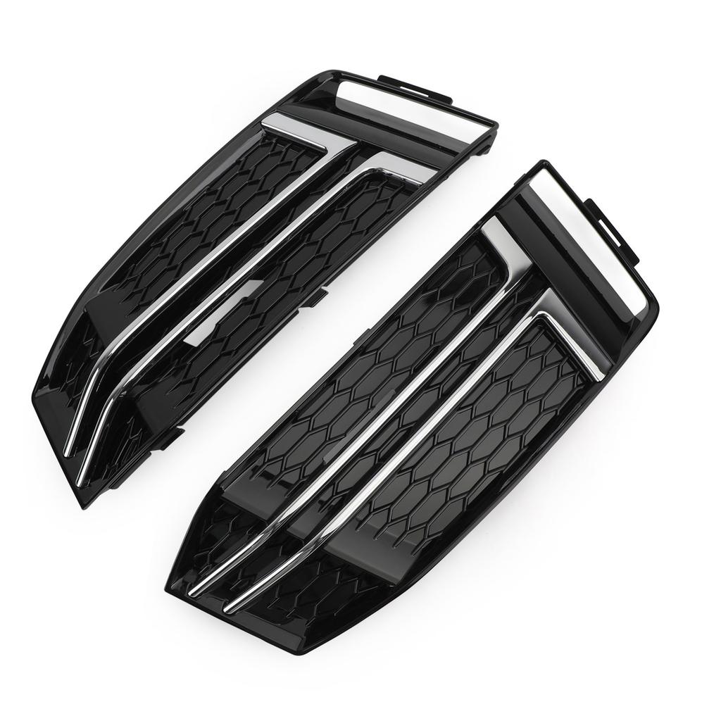 Areyourshop Pair Front Fog Light Cover 8W0807681F 8W0807682F for A4 B9 S-LINE 2016-2018 Bumper Grille