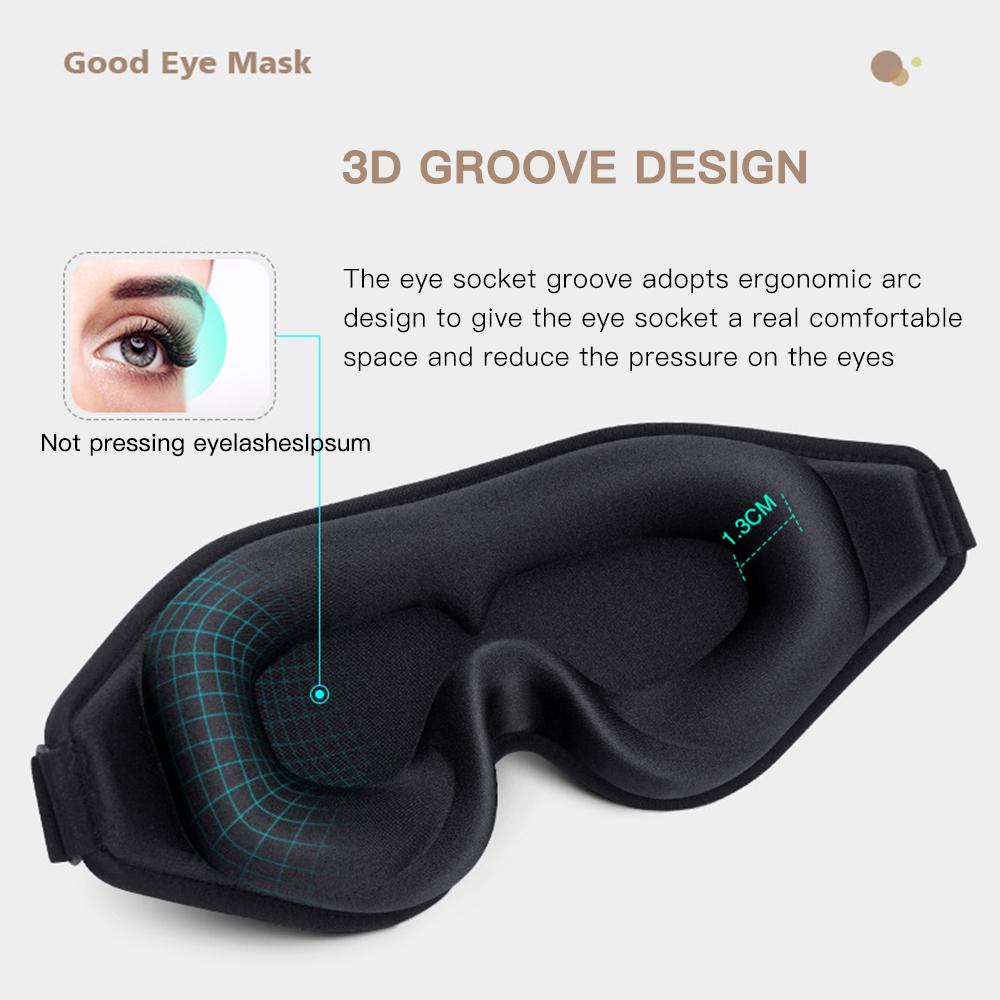 Durable And Safe 3D Sleep Mask Blindfold Sleeping Aid Eye Mask Soft Memory Foam Face Mask Eyeshade 99% Blockout Light Slaapmasker Eye Cover Patch