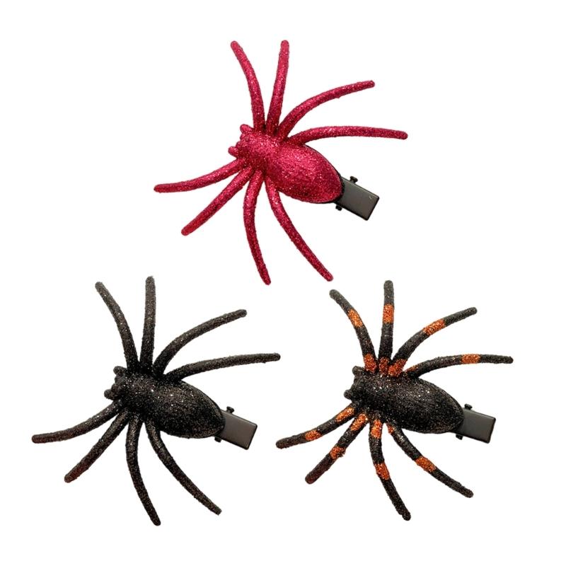 Goth Simulation Spiders Shape Hairpins Hot Girls Punk Duckbill Hair Clip Halloween Ponytail Bangs Hair Clip for Woman