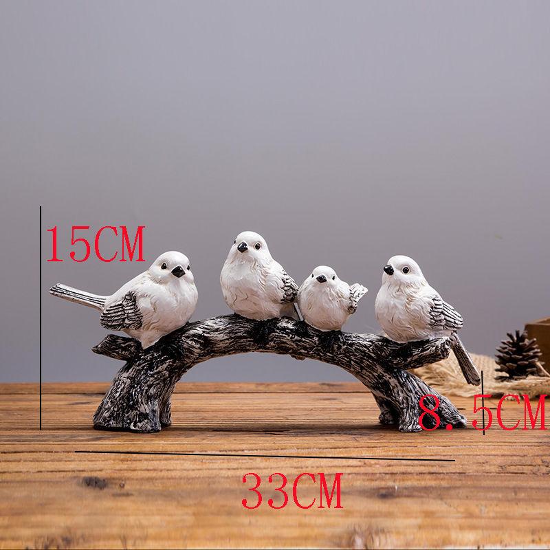 Nordic Vintage Resin Birds Statue Accessories Art Home Bedroom Desk Figurines Decoration Items Cafe Office Table Sculpture Decor