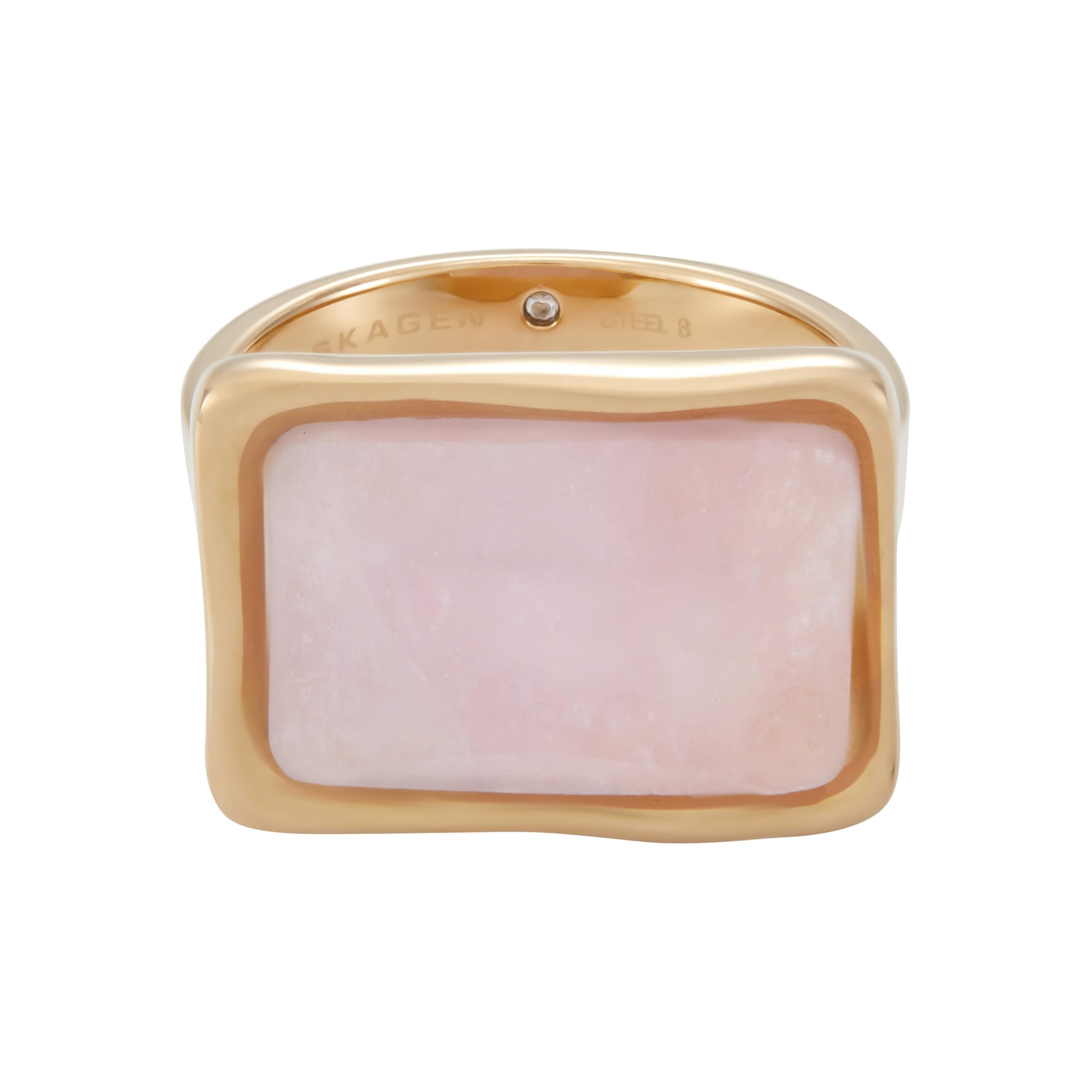 

Skagen Women s ANJA ROSE QUARTZ Gold-Tone Stainless Steel Cocktail Ring, SKJ18637105.5