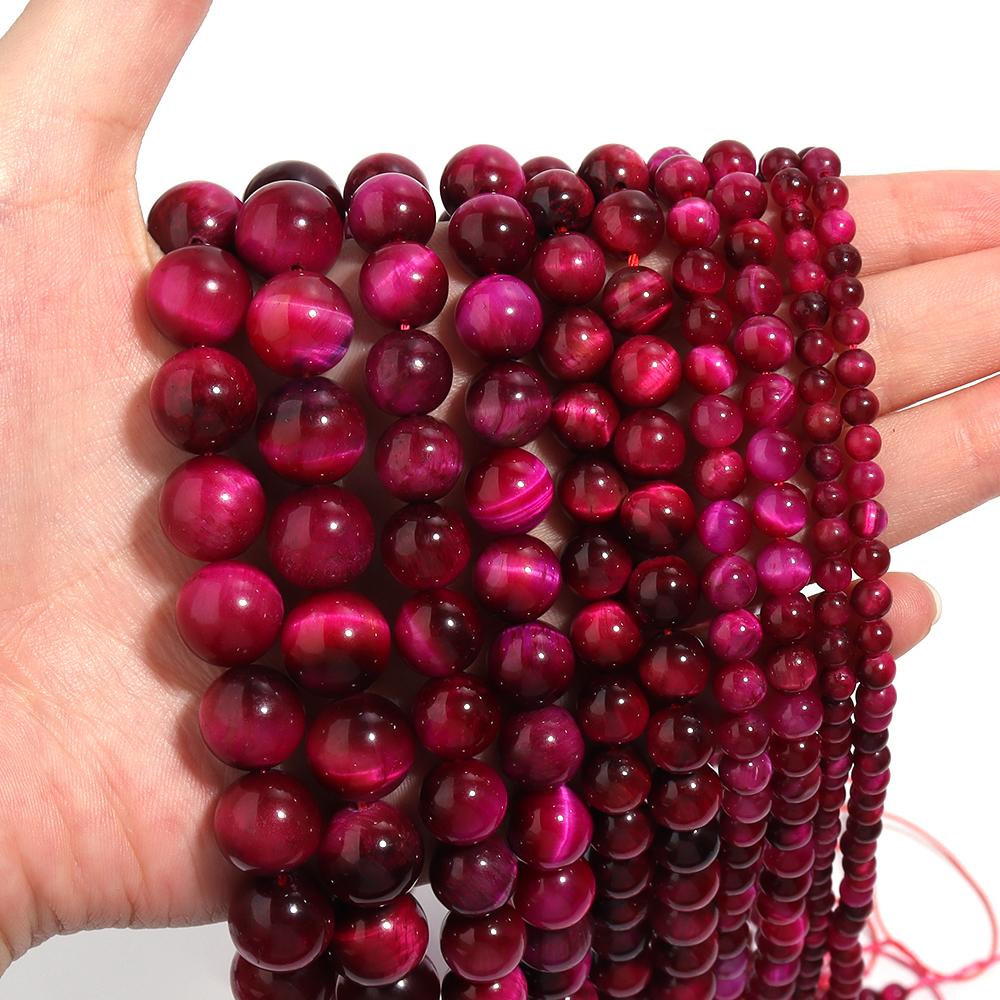 Louleur 1 Strand Natural Stone Beads Multicolor Tiger Eye Loose Spacer Beads for Making Bracelets Jewelry DIY Accessories