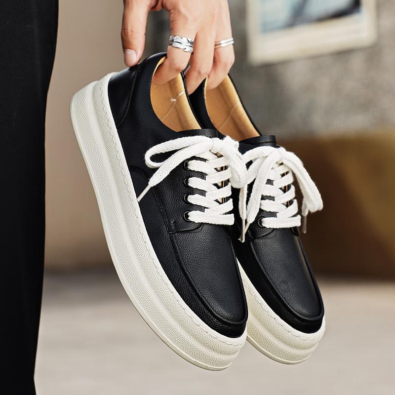Fashion Luxury Brand Men's Shoes Comfy Outdoor Leather Shoes New Lace Up Breathable Retro Casual Shoes for Men Walking Sneakers Mocassin