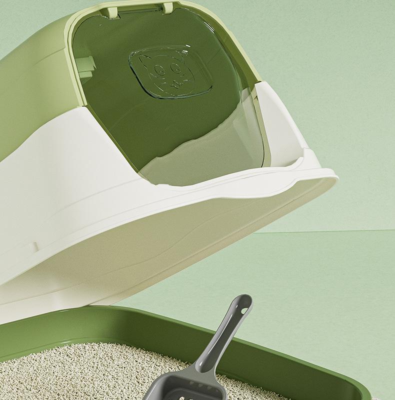 Extra große, vollständig geschlossene Katzentoilette mit Spritzschutz und desodorierender Desinfektion