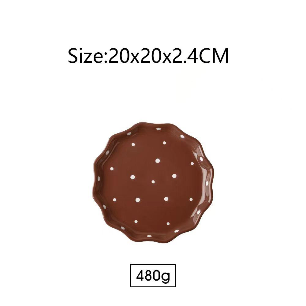

Nordic Dining Plate Wave Dot Red Plate Блюда для сервировки салата десерта торта фруктовой еды стейка Тарелка Кухонные принадлежности