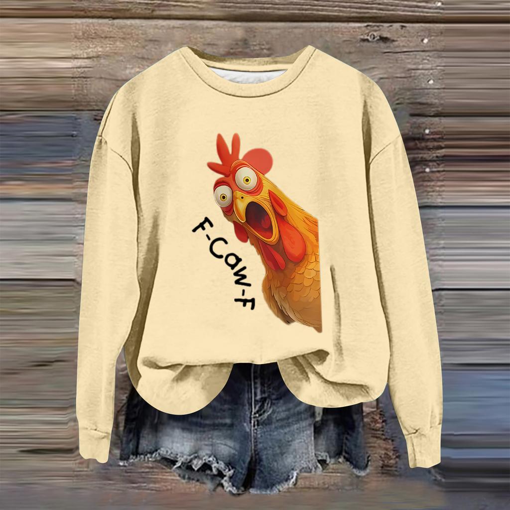 Women's Fashion Casual Long Sleeve Loose Printed Sweatshirt