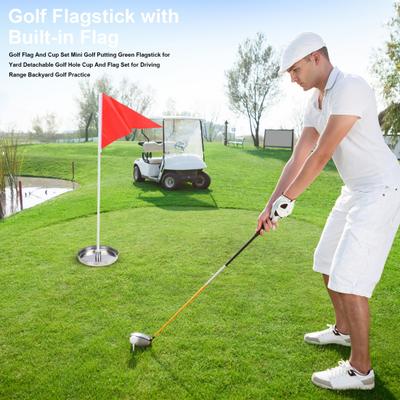 Sada golfové vlajky a jamky Mini golfová vlajková tyč pro putting green na dvůr Odnímatelná sada golfové jamky a vlajky pro driving range Zahrada Golfový trénink