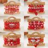 Valentine's Day Bracelets for Women Romantic Heart Charm Stackable Polymer Clay Beads Bracelet Lovers Christmas New Year Gift