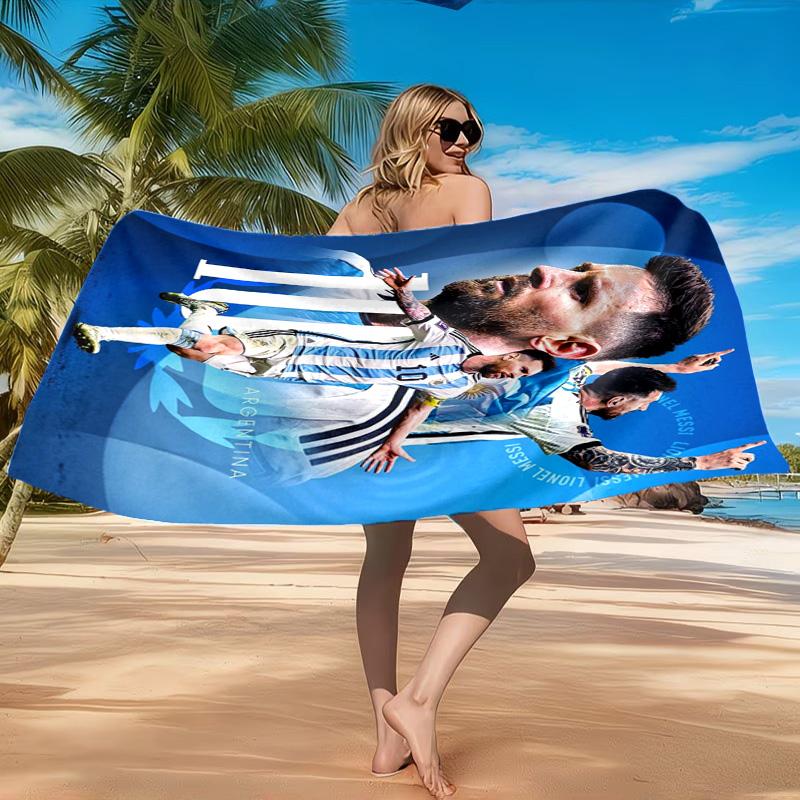 World Cup Celebration Messi Beach Towel, Quick-drying, Easy To Care For, Suitable for Both Fitness and Beach Vacations,Sports Essential