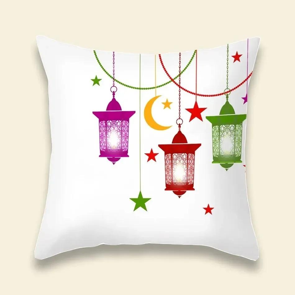 Wzór lampionu ramadanowego Pokrowiec na poduszkę dekoracyjną na sofę do salonu Dekoracja domu Poszewka na poduszkę Materiały na przyjęcie Eid