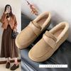 Soft-soled, flat-bottomed pedals, fluffy retro women's outer velvet Doudou four-season warm cotton shoes