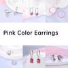 Purple Zircon Hoop Earrings 925 Silver U-shaped Liquid Metal Love Heart Fashion Earrings For Women Jewelry