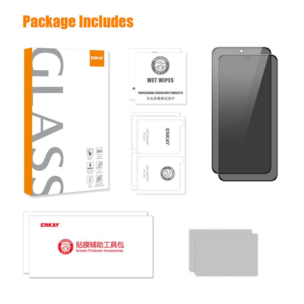 ENKAY HAT PRINCE 2Pcs For Samsung Galaxy S23+ Anti-Spy Privacy Screen Protector Full Coverage
