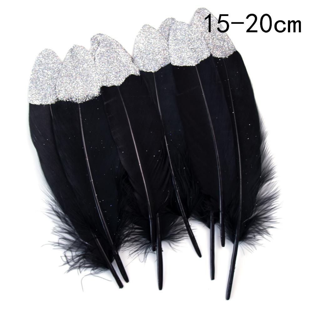Black Gold Natural Goose Feathers For Needlework Dream Catcher Feather Crafts Jewelry Accessories Diy Decoration