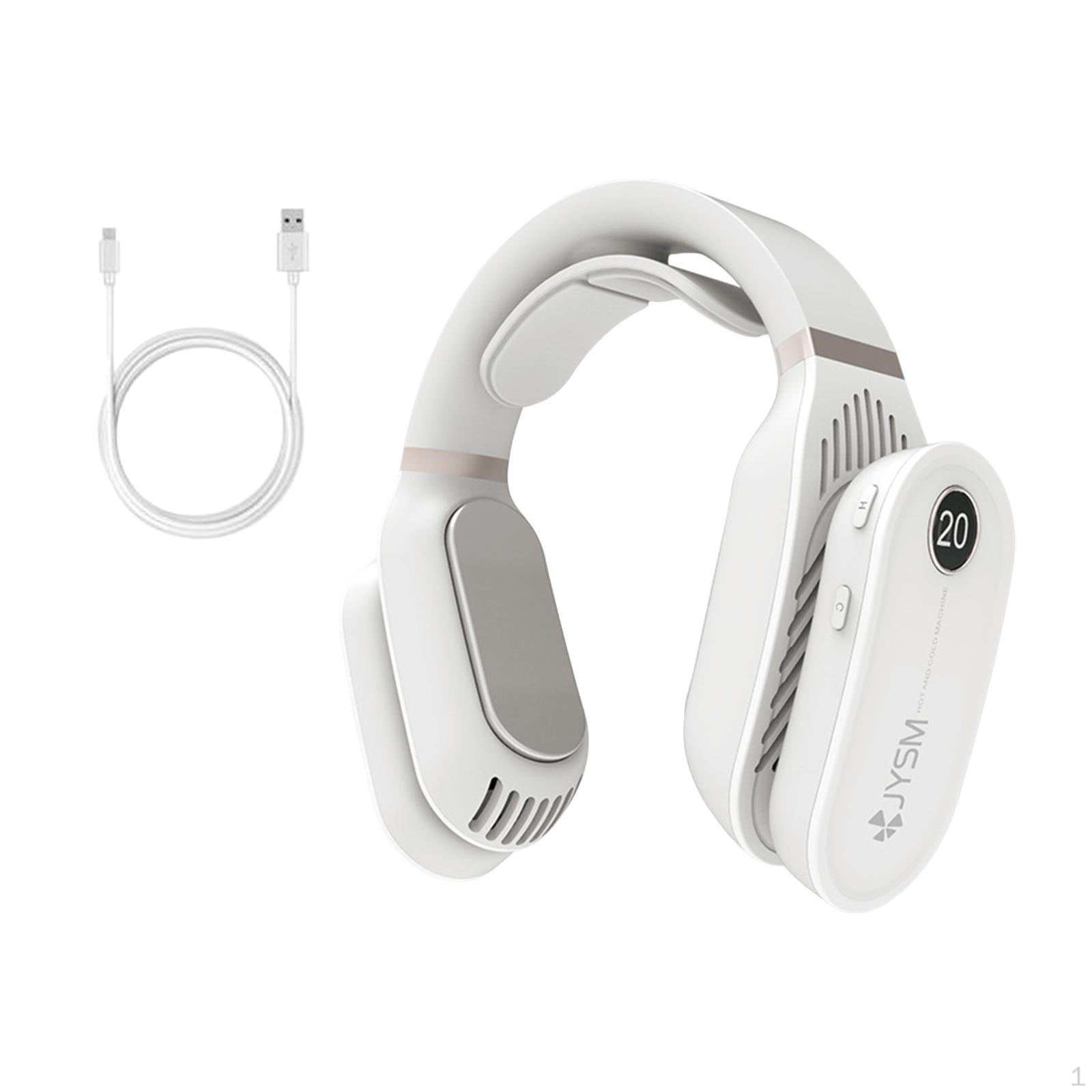 

Neck Hanging Fan Cooling Warm Bladeless No Hair Twisting Hands Free Neckband Fan,for білий