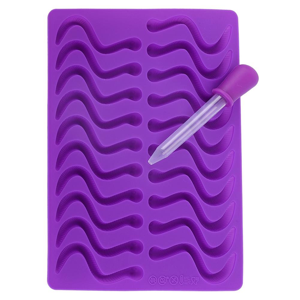 20 Cavities Gummy Silicone Mold Chocolate Mold Non-Stick Food Grade Safe Tool for Gummy Cake with Dropper