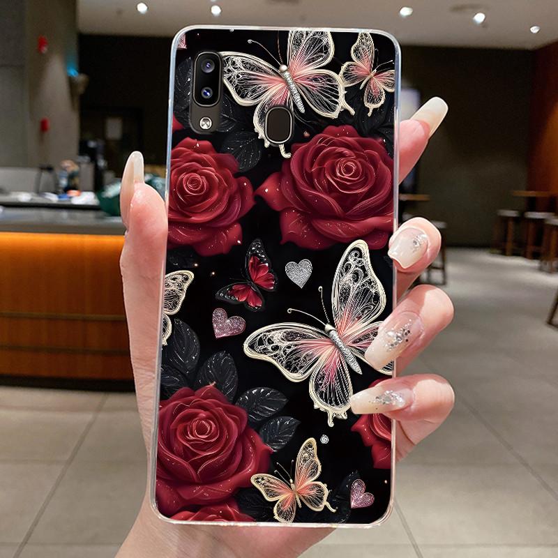 For Samsung Galaxy A40 A20e Casing Clear Fashion Butterfly Flower Protective Silicone Soft Case For Samsung A40 A20e Cover Shell