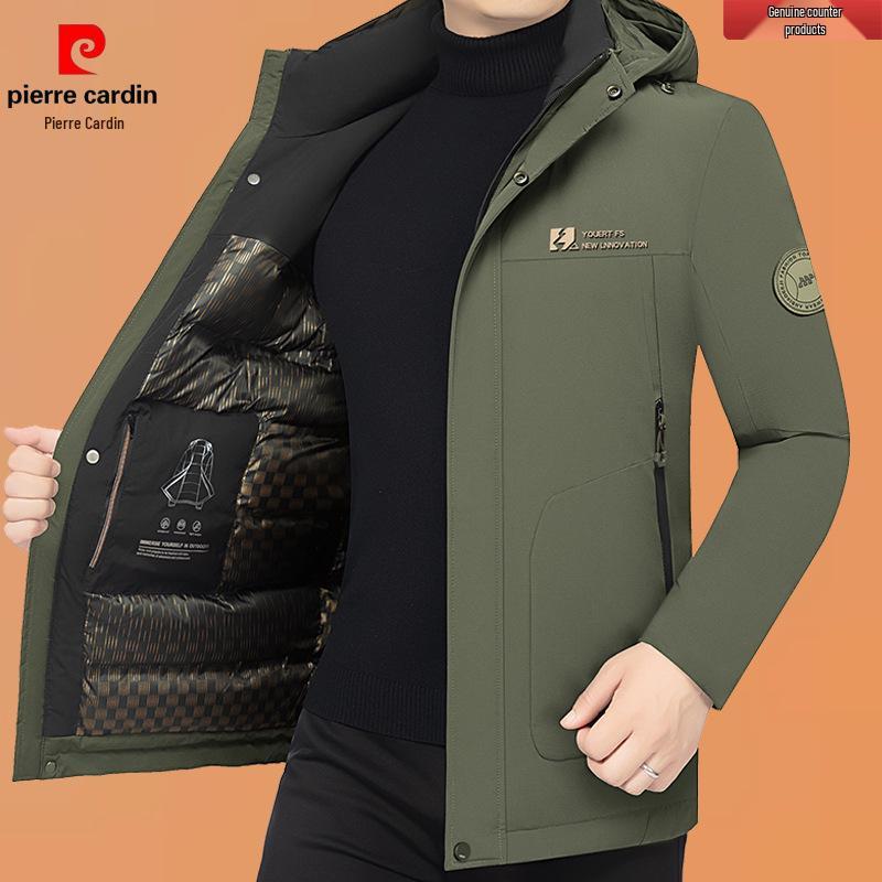 Pierre Cardin Men s 2025 Winter Down Cotton Jacket - Casual, Warm Outerwear 175/L, 115-135 lbs