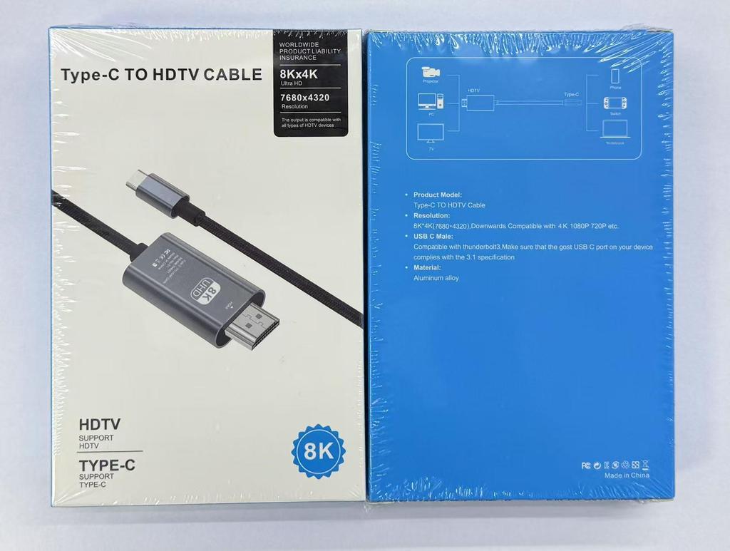 Type-C to HDTV 4K High Definition Adapter Cable for Laptop, Mobile Phone, Tablet, Projector Screen Casting