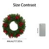 45cm Christmas Red Fruit Pines Needle Wreath Simulation Christmas Day Decoration Door Hanging Wreath