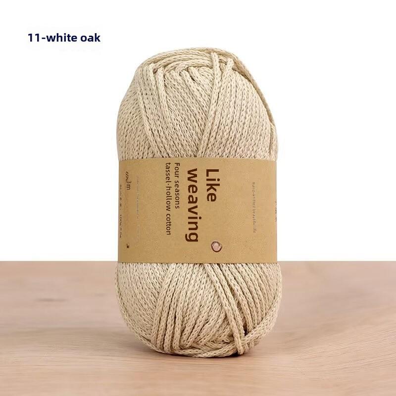 Round 2mm Cotton-Linen Yarn for DIY Crochet Bags & Hats