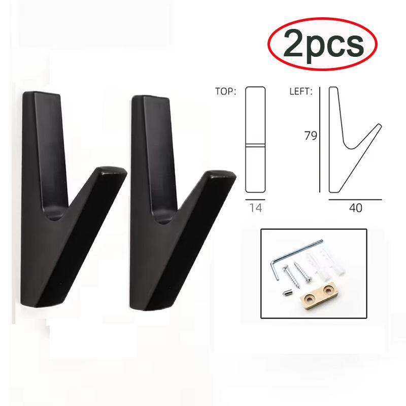 Wall Mounted Coat Rack Hooks With Screws Heavy-Duty Hanging For Kitchen Bathroom Towel Storage Rack Black Metal Clothes Hanger