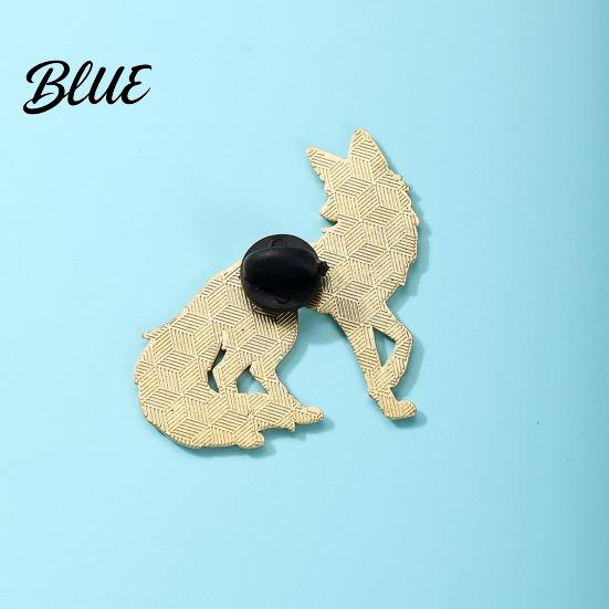 Sweaters Badge Brooch Pin Cartoon Fox Design Zinc Alloy UV
