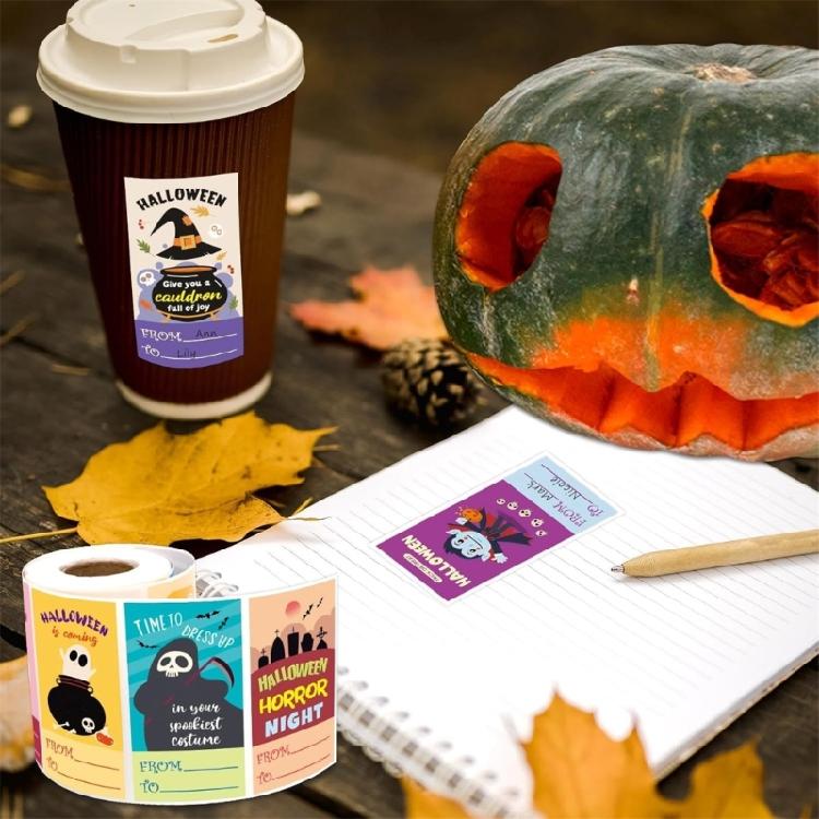 300 Pcs Pumpkins Sticker Halloween Sticker Labels Lovely Decorative Sticker Reward Sticker Scrapbook Sticker