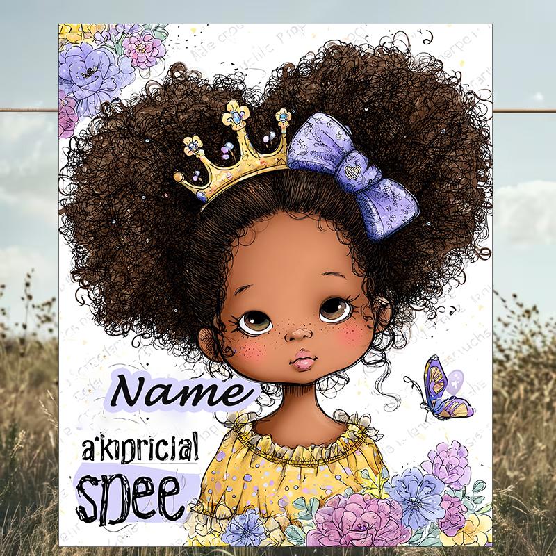 1PC Custom Name Princess Curly Hair Butterfly outdooor Flannel blankets Patterns Throw Blanket All-Season Soft Gift for Couch, Bed, Camping gifts