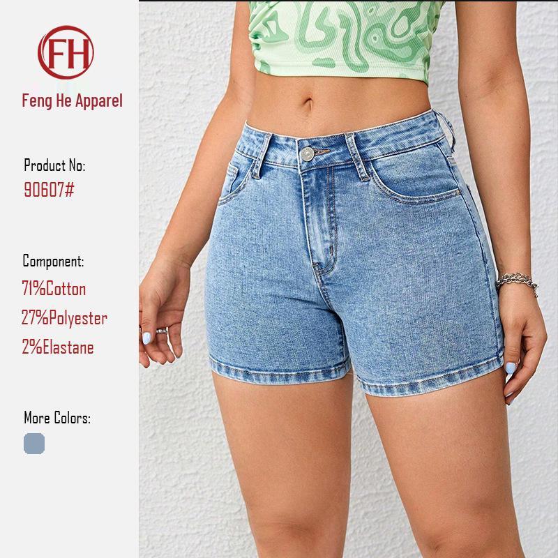Artistic Retro Women s Stretchy Denim Shorts XL