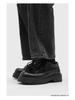 Men's British Style Height Increasing Derby Shoes - Black Leather, Thick Sole, Casual or Wedding Wear