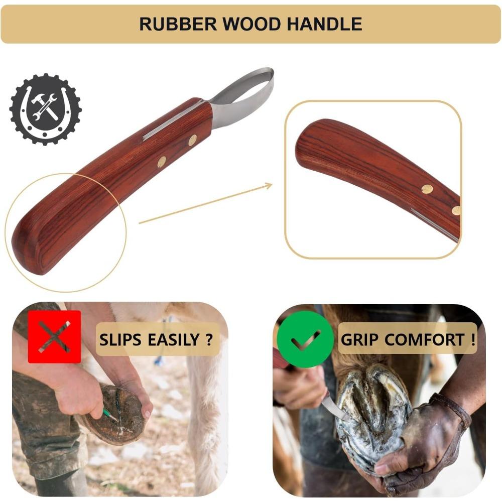 Stainless Steel Horse Hoof Trimmer Shears with Rubber Wood Handle Cattle Hoof Cutter Multipurpose for Animal Care