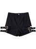 Women's Black High Waist Elastic Hot Pants - Sexy Summer Nightclub Style Casual Bottoms