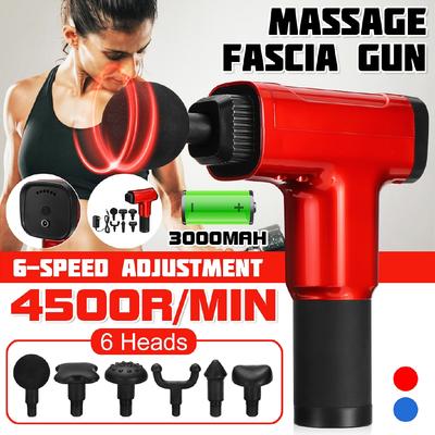 35W 6 Head Therapy Massage Guns 6 Gear Muscle Massager Hammering Style Relax Deep Tissue 4500r/min Rechargeable Massager