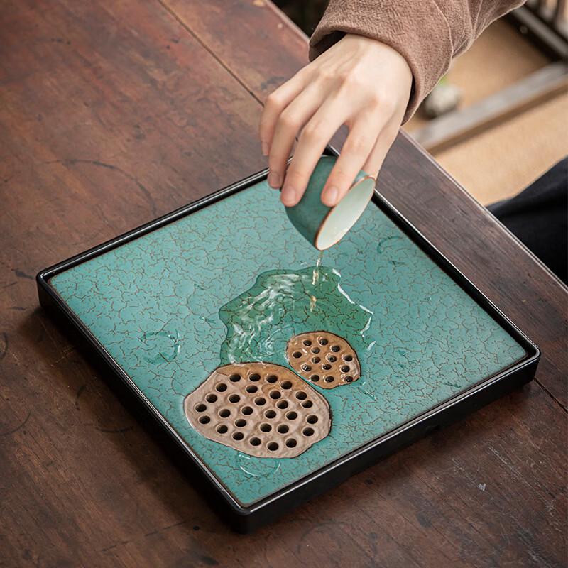 Handun Light Luxury Peacock Green Ceramic Tea Set