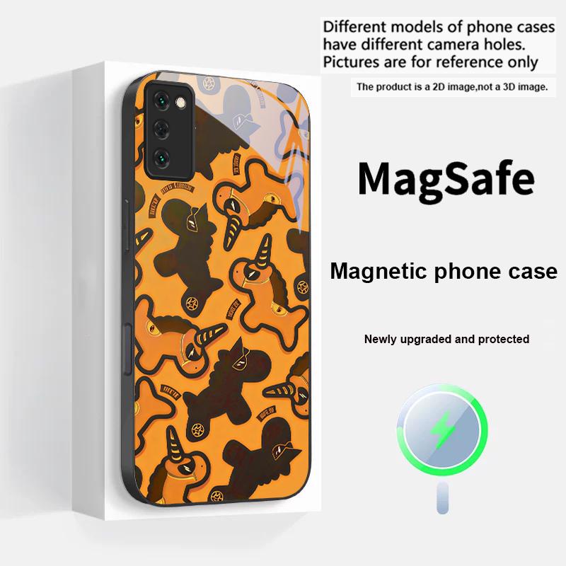 Unicorn cartoon wallpaper For Magsafe Samsung S25 S25 Edge S25Ultra S8 9 10 20 S21 Pro 22 Plus S23 FE S24 Ultra Glass Phone Case