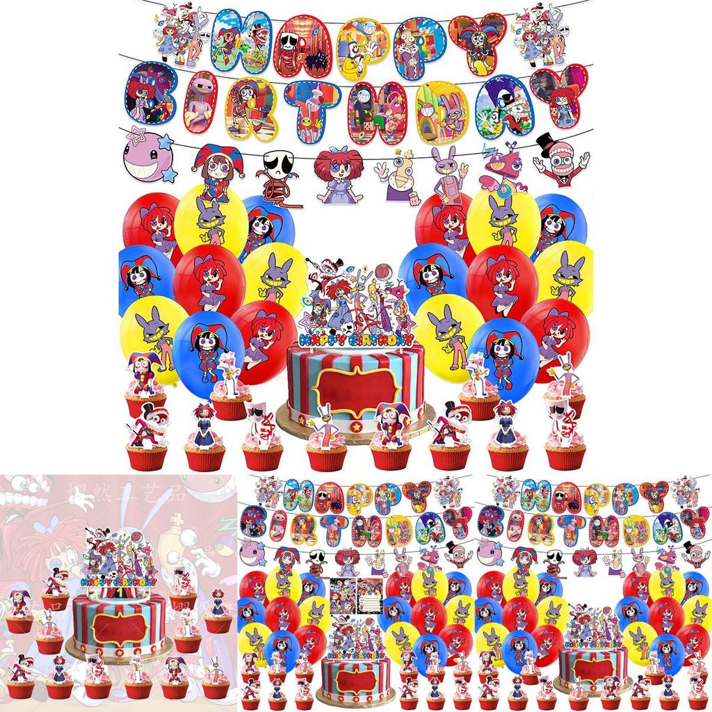 Digital Circus Theme Birthday Party Decor The Amazing Digital Circus Balloons Flags And Props