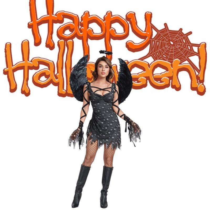 Stunning Angel Wing Zombie Vampire Costume For Women With Dark Fantasy Design