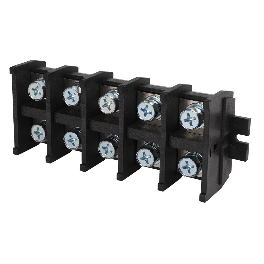 5Pcs Barrier Terminal Strip Block High Toughness Good Electrical Conductivity Simple Operation Rail Base Screw Connector