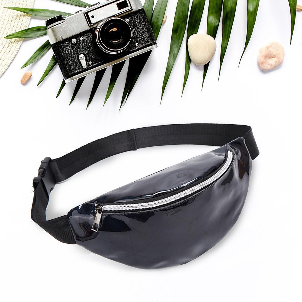 Elegant Geometric Holographic Waist Bags Stylish Fanny Belt Packs For Any Occasion