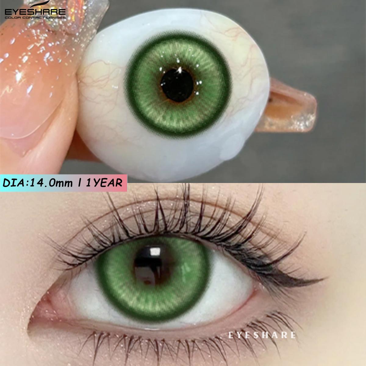 

EYESHARE Новые цветные контактные линзы для ролевых игр на Хэллоуин, синие очки с красным зрачком, розовые косметические линзы, цветные линзы для макияжа в стиле аниме, 1 пара