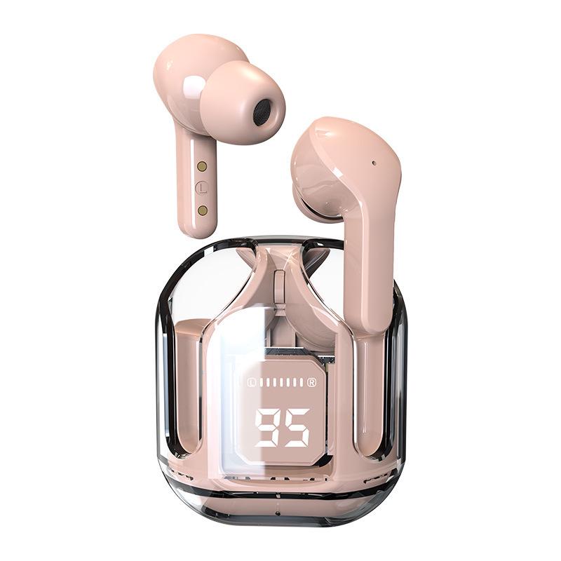 Air39 Transparent Wireless Bluetooth Earbuds with Digital Display, Dual Stereo, Long Battery Life, Ideal for Gaming