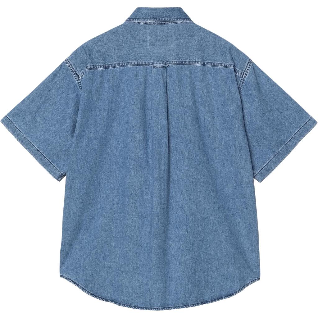 Carhartt WIP Loose Fit Logo Embroidered Button-Down Denim Shirt Men shirts I034575-01-06